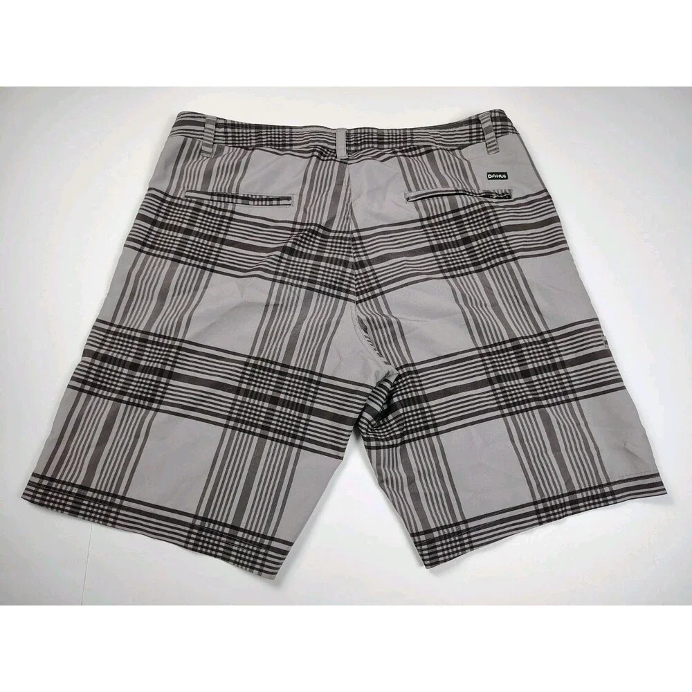 Dahui Da Hui Hybrid Collection Shorts Brown Check 37x10 Mens Beach Surf Pockets